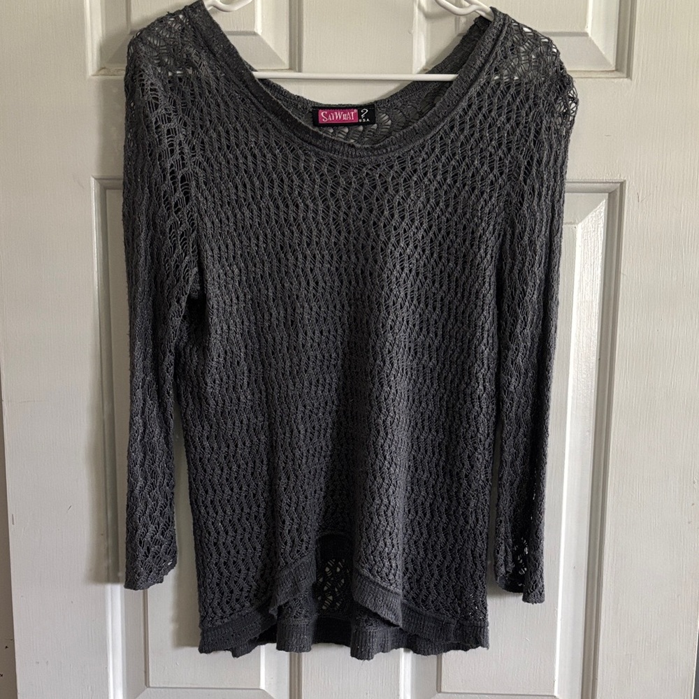 Knit Blouse Charcoal